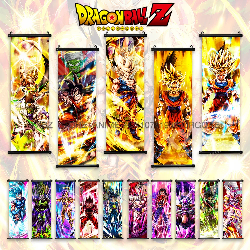 

Dragon Ball Scrolls Picture Son Goku Home Decor Kakarotto Hanging Painting Trunks Wall Art Bardock Anime Poster Zarbon Wallpaper