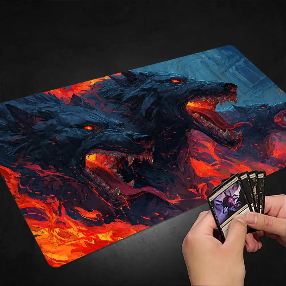 

Wasteland Hellhound MTG Playmat Magic Card Mat with Stitched Edge Non-Slip Durable Tabletop playmat Board Game Mat for TCG