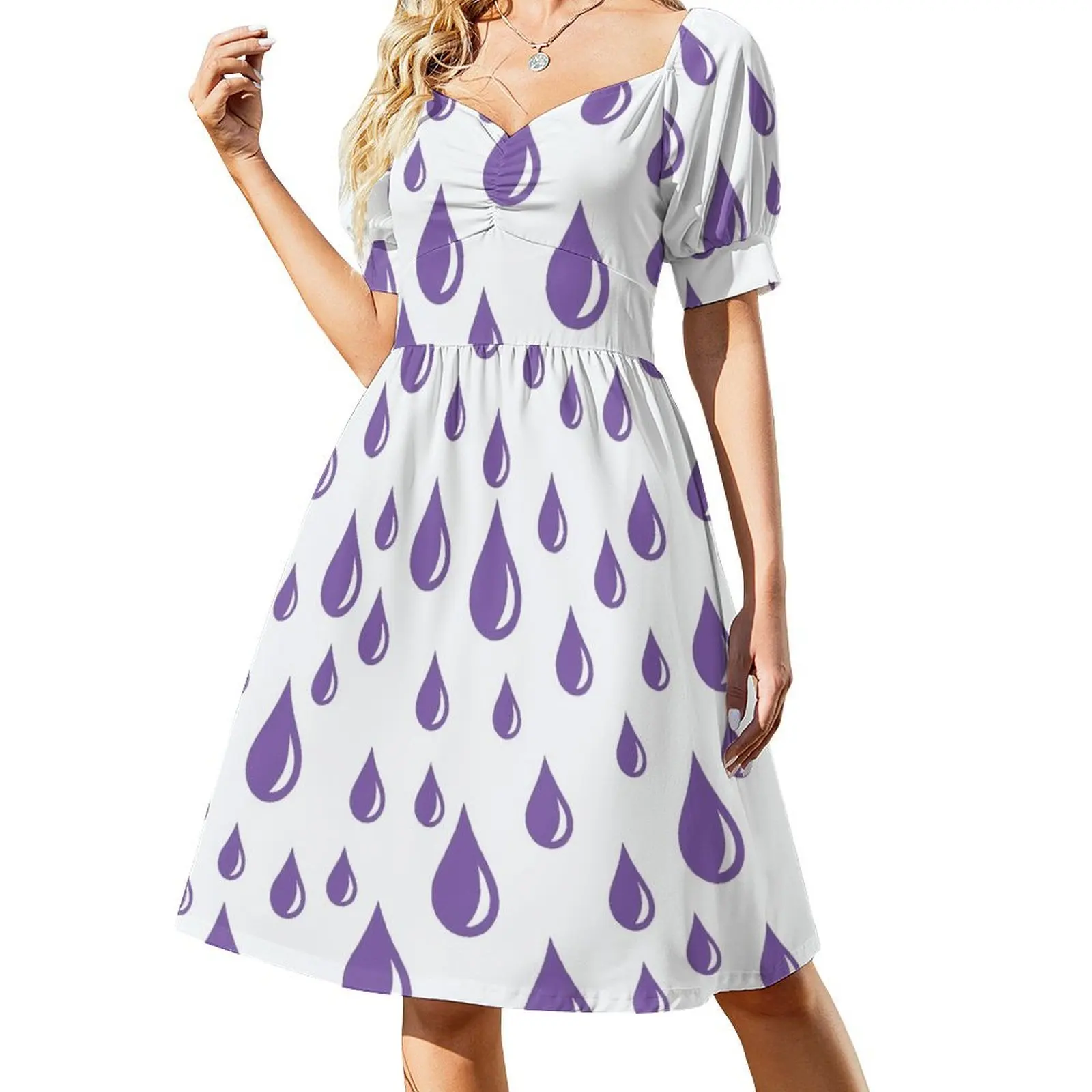 

Purple Rain Drops V.2 Short Sleeved Dress elegant women's dresses sale prom dress 2025 Dress