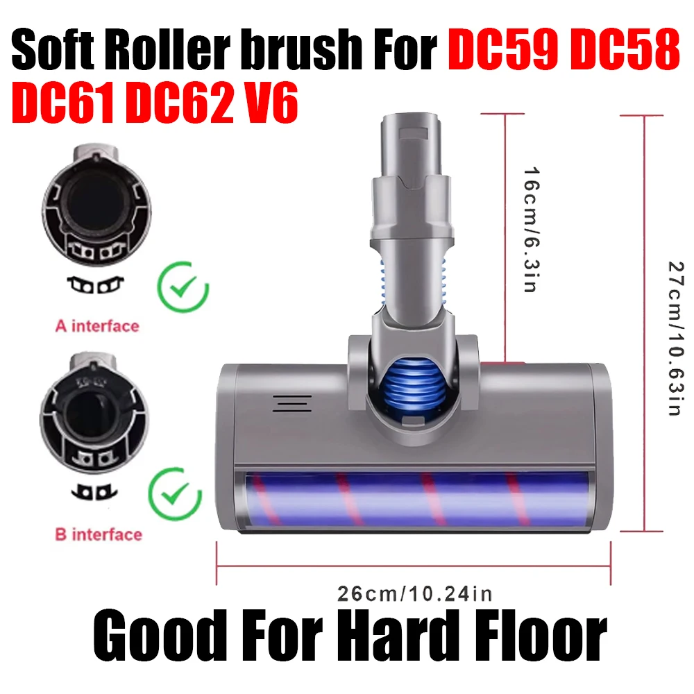 Vervangende borstel en filter voor Dyson V6 V7 V8 V10 V11 V12 V15 DC-serie stofzuigers, voor harde vloeren.