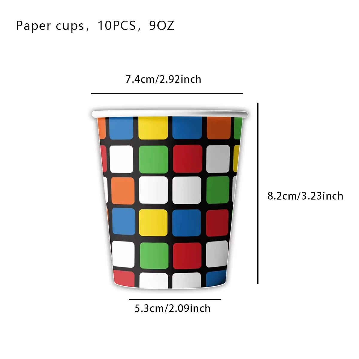 Rubik's Cube Birthday Party Decoration Disposable Dinnerware Block Tableware Paper Plate Tablecloth Kids Baby Shower Supplies