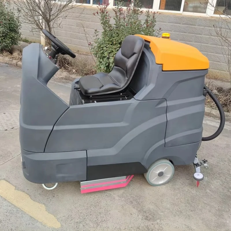 Double Professional Brush Floor Scrubber Strong Durable Industrial Grade Floor Cleaning Machine