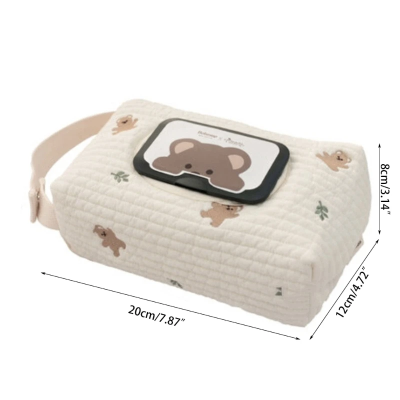 Nouveau mignon ours bébé poussettes lingettes humides étui organisateurs fiable rabat tissu Solution stockage pochette