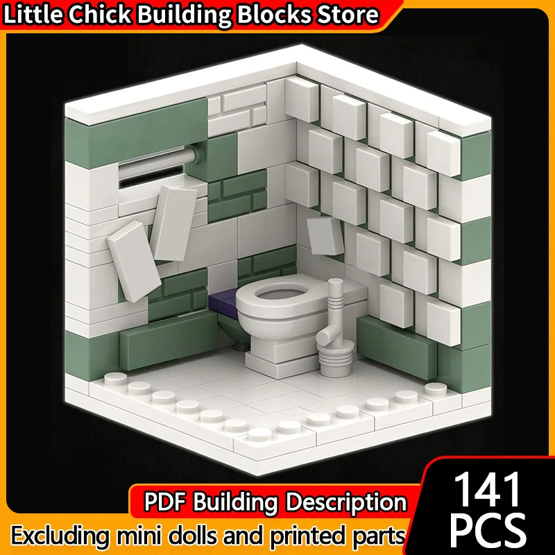 

Популярная аниме-модель MOC, строительные кирпичи, туалетная сцена, дисплей, модульная технология, детские праздничные подарки, сборные игрушки, костюм