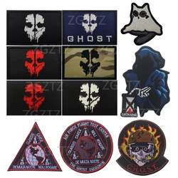 IR Nightlight Emblem Mission Call Ghost Mask Embroidered Cloth Hook&Loop Patches Morale Badge Clothing Hat Decoration Patches