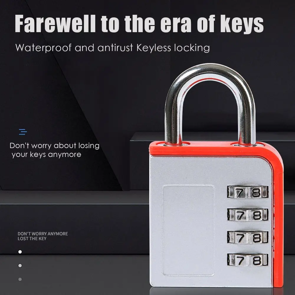 4 Digit Lock Combination Lock Padlock Weatherproof For Locker Gym Bag Travel Suitcase