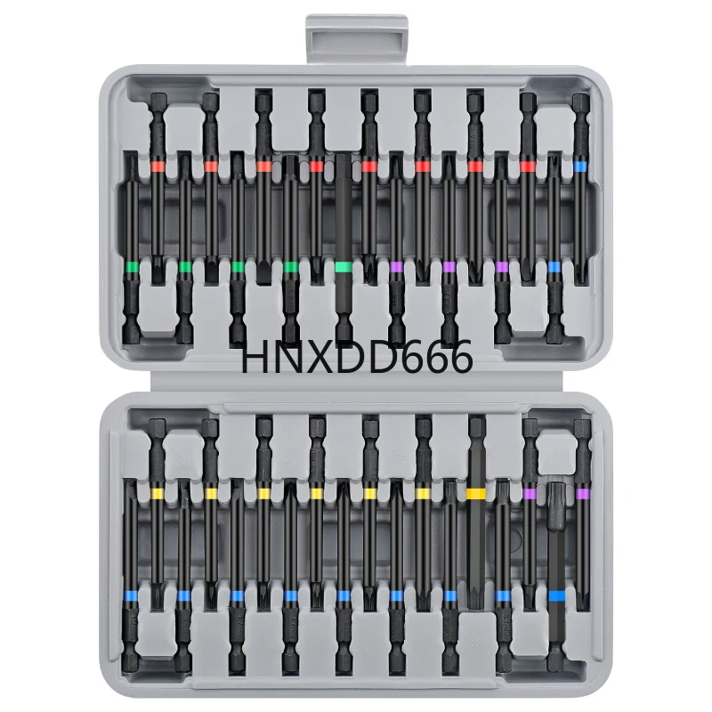 Jeu d'embouts multiples de tournevis à tige hexagonale de 75 mm de long de 36 pièces avec embouts de tournevis Torx de sécurité inviolables, carrés et XZN. ODM OEM pris en charge