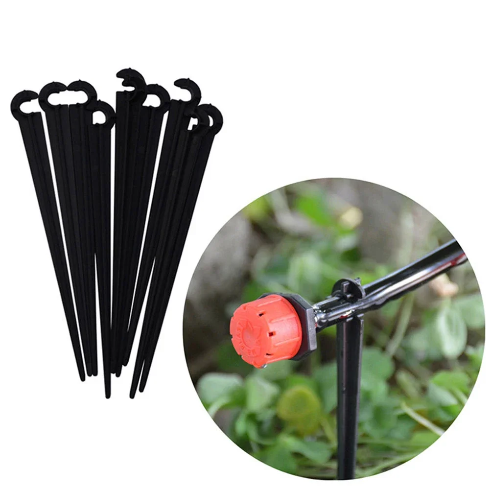 50-100PCS Durable 1/4\'\' C-type Hook Fixed Stem Support Holder Stakes for 4/7mm Hose Flowerpot Drip Irrigation Fitting Greenhouse
