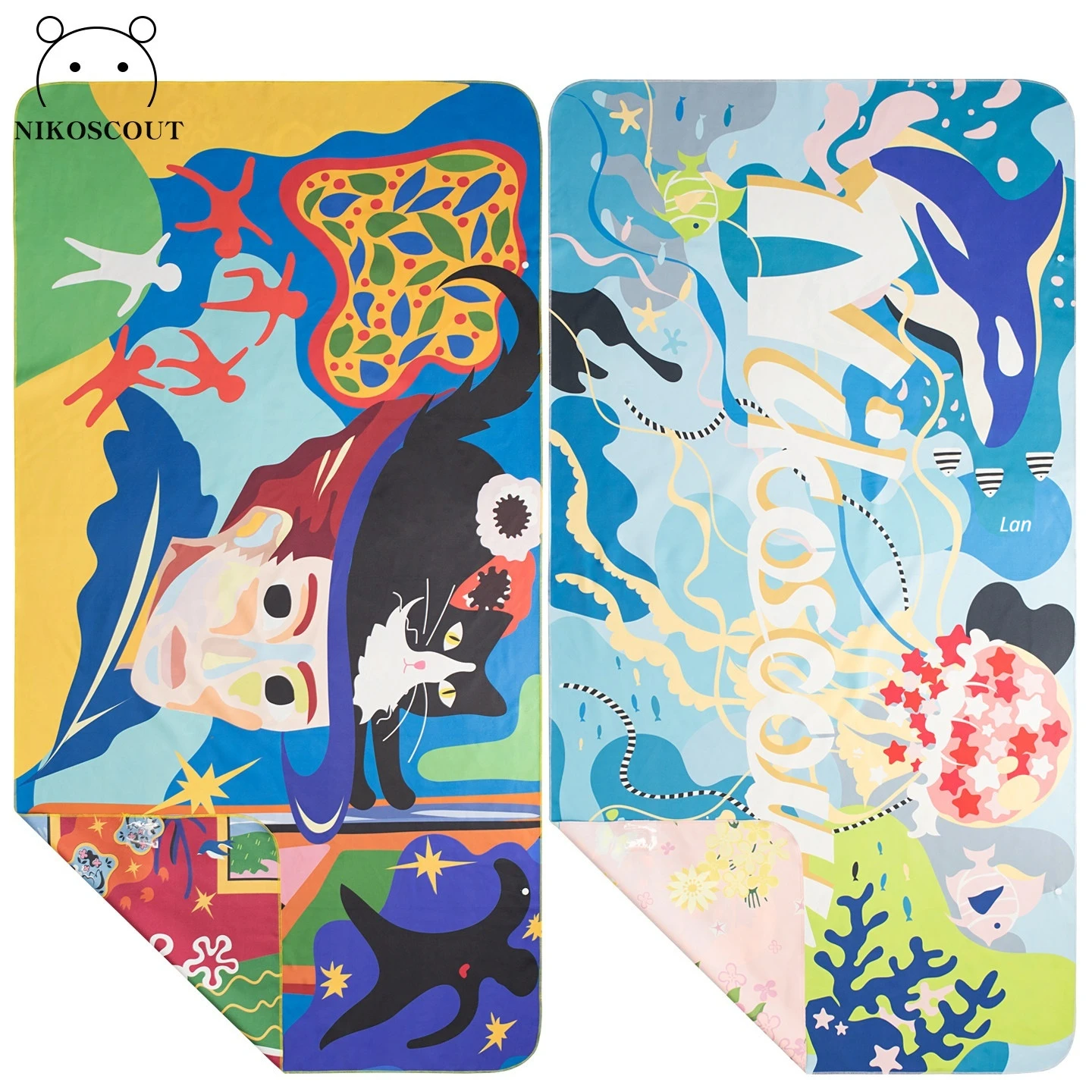Quick drying bath towel, adult beach towel, portable swimming towel, large sports absorbent hot spring shawl, outer cloak