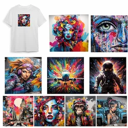 Oil Painting Graffiti Animal Ips Fashion Iron Patch Clothing T-shirt DIY Hoodie Jacket Sticker DTF Patch is Waterproof