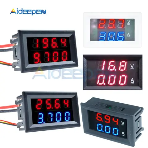 Mini Digital Volt Amp Meter with Dual LED Aideepen