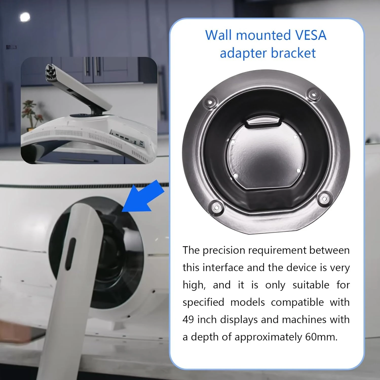 Novo suporte adaptador vesa de montagem na parede 49 polegadas samsung curvo odyssey g9 para 49 polegadas cg95t c49g97 ls49ag950nl lc49g95tssn 100x100mm