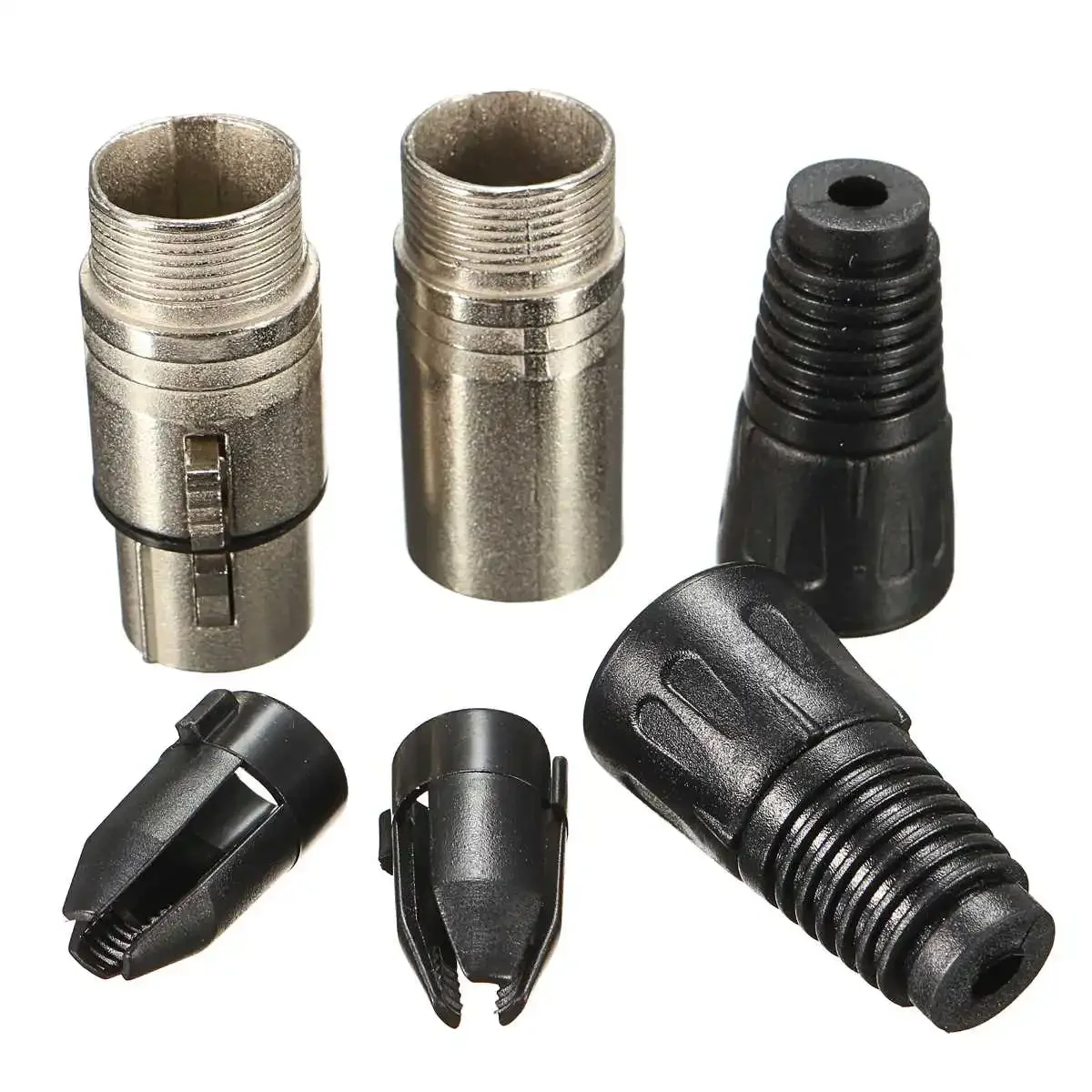 10 Pairs Black XLR 3Pin Female MIC Jack Plug Audio Microphone Cable Connector