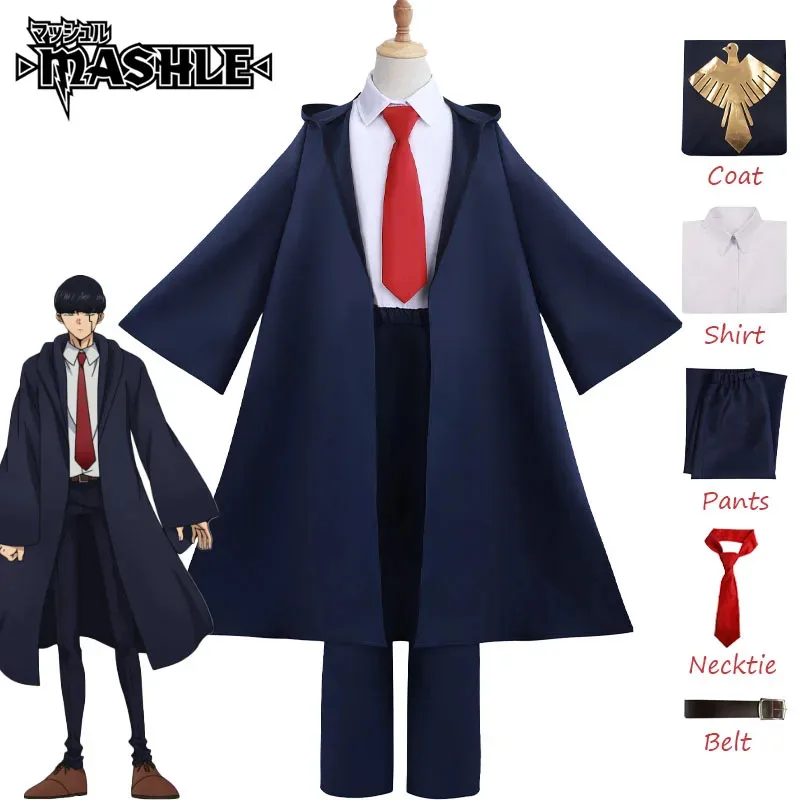 

Mashle Cosplay Costume Anime Mashle: Magic and Muscles Blue Trench Coat Kids Adult Outfits Carnival Party Role Play Uniform Men