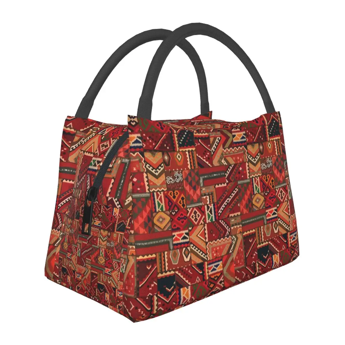 Amazigh Foutha Kabyle Mediterranean Berber Jewel Insulated Lunch Bag Storage Food Boxes Container Cooler Thermal Lunch Box Tote