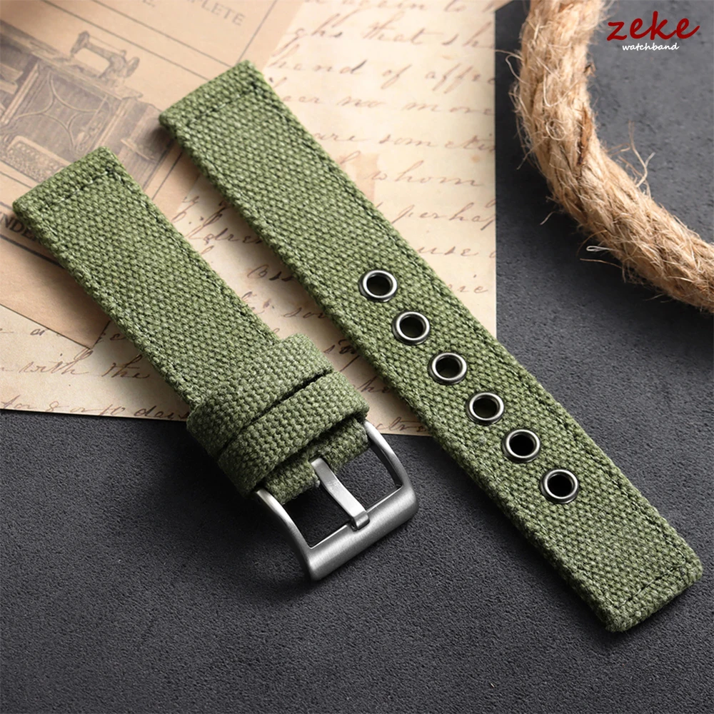 Canvas Nylon Uhrenarmband für Seiko Handgelenkschlaufen für Omega Militär Sportarmband Atmungsaktiv Wasserdicht 20mm 22mm 24mm Armband