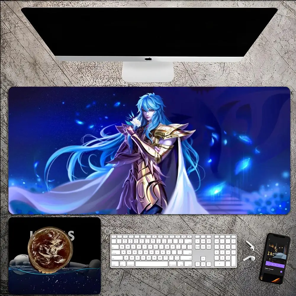 Saint SeiyaS Mouse Pad Gamer Keyboard Mat Pads Gaming Desk Protector Laptops Large Mousepad Cartoon Deskmat 4