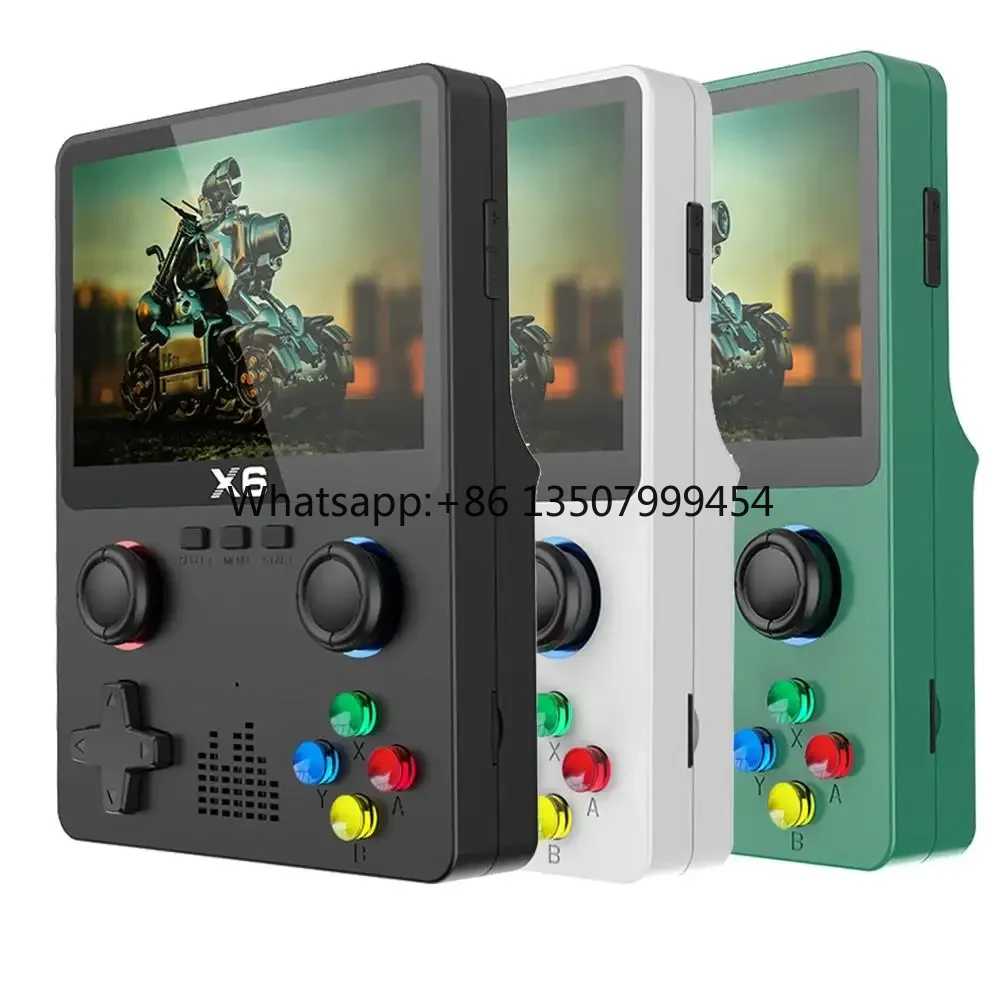 HOT 3.5'' IPS Screen X6 Retro Video Game Console Handheld Game Player 10000+ Classic Games Console for Children Gifts