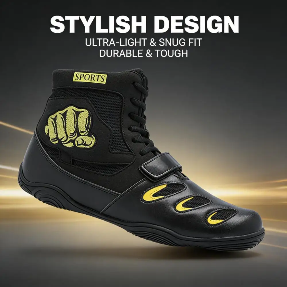 

Обувь для борьбы, мужские боксерские туфли, боевые сандалии, прочные высокие туфли, боевые ботинки, удобная обувь для тяжелой атлетики