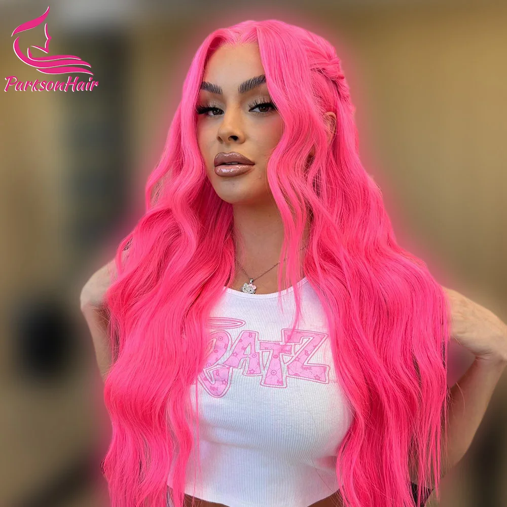 

Wear To Go Glueless Human Hair Wig Dark Pink 13x6 Transparent Lace Front Wig For Women Pre Plucked 5x5 Glueless Human Hair Wig