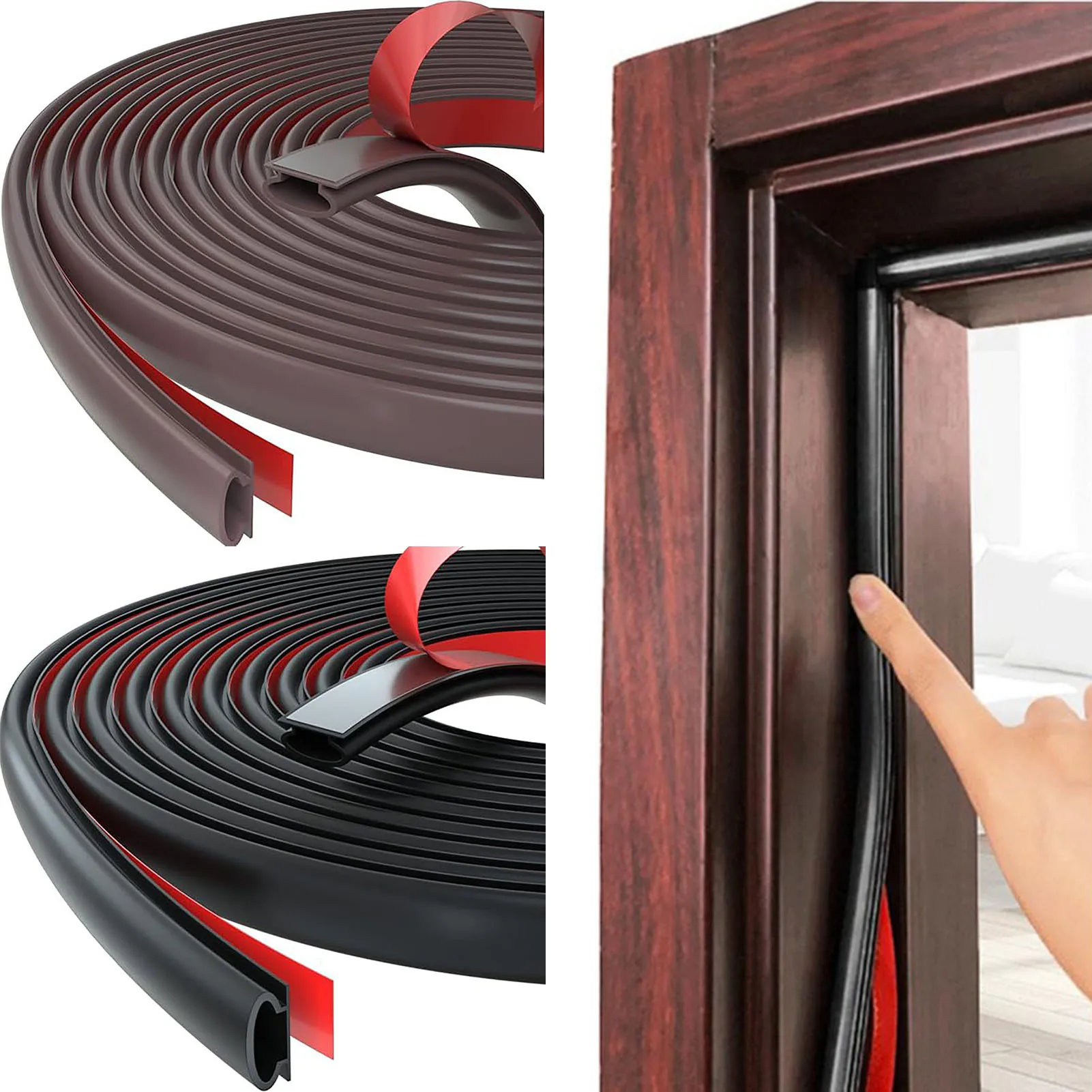 Weather Stripping for Doors and Windows Self Adhesive Soundproofing Door Weatherstrip for Entryway Living Room Basement