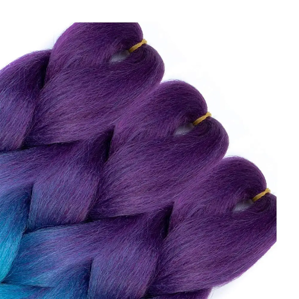 Synthetische Jumbo-Flechthaarverlängerungen für Kinder, farbiges Flechthaar, hochtemperaturfeste Faser, Häkelhaar für Frauen und Mädchen, Box – Detail 4