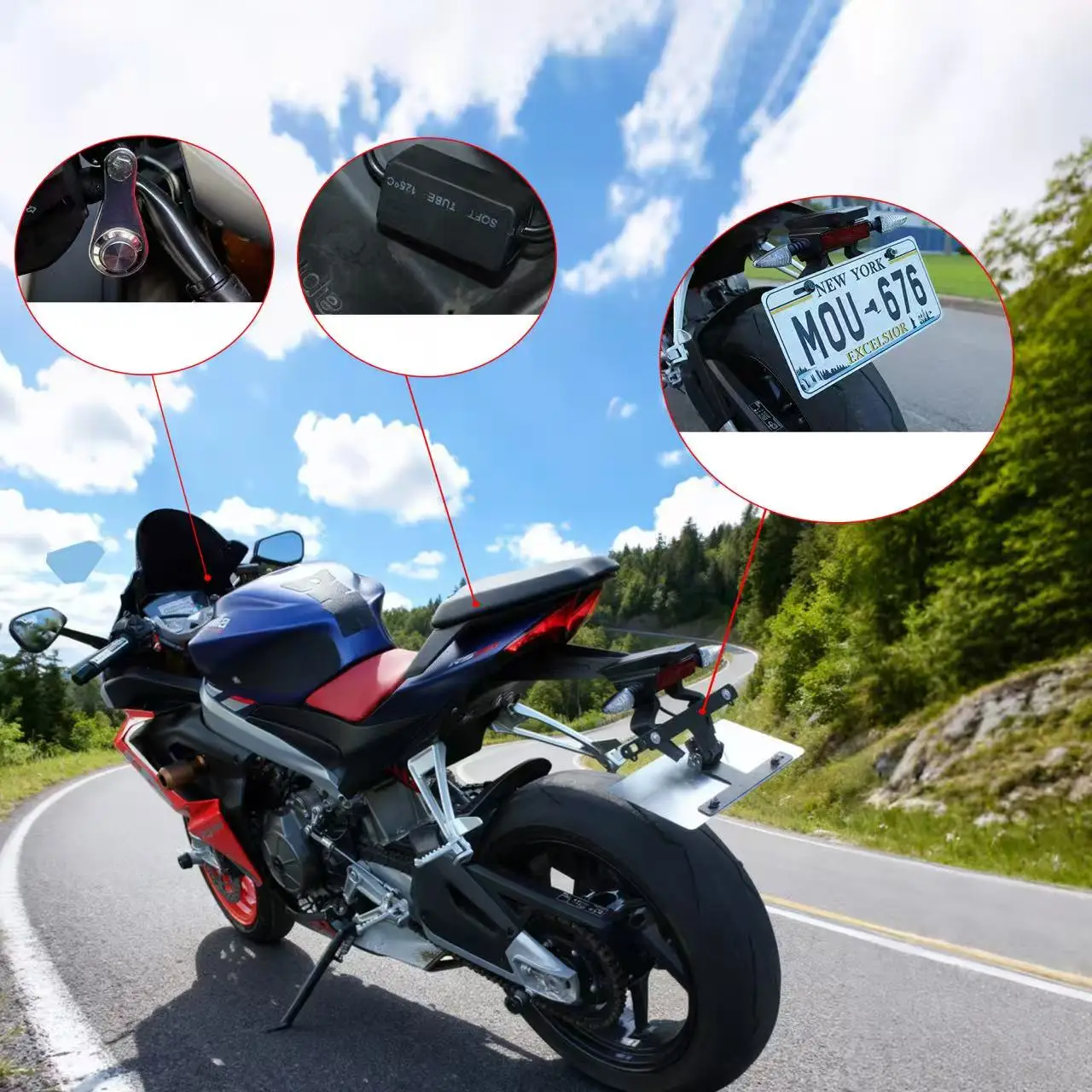 

QUAD LOCK Universal version License Plate Premium Adjustable License Plate Button Switch Effortless Contro License Plate Bracket