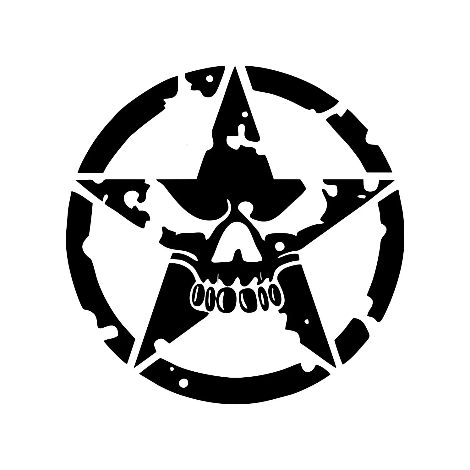 Personality Five Pointed Star Personality Skull Car Sticker Skull Funny Creative Decoration Decal Fuel Tank Cover Scratch 19cm