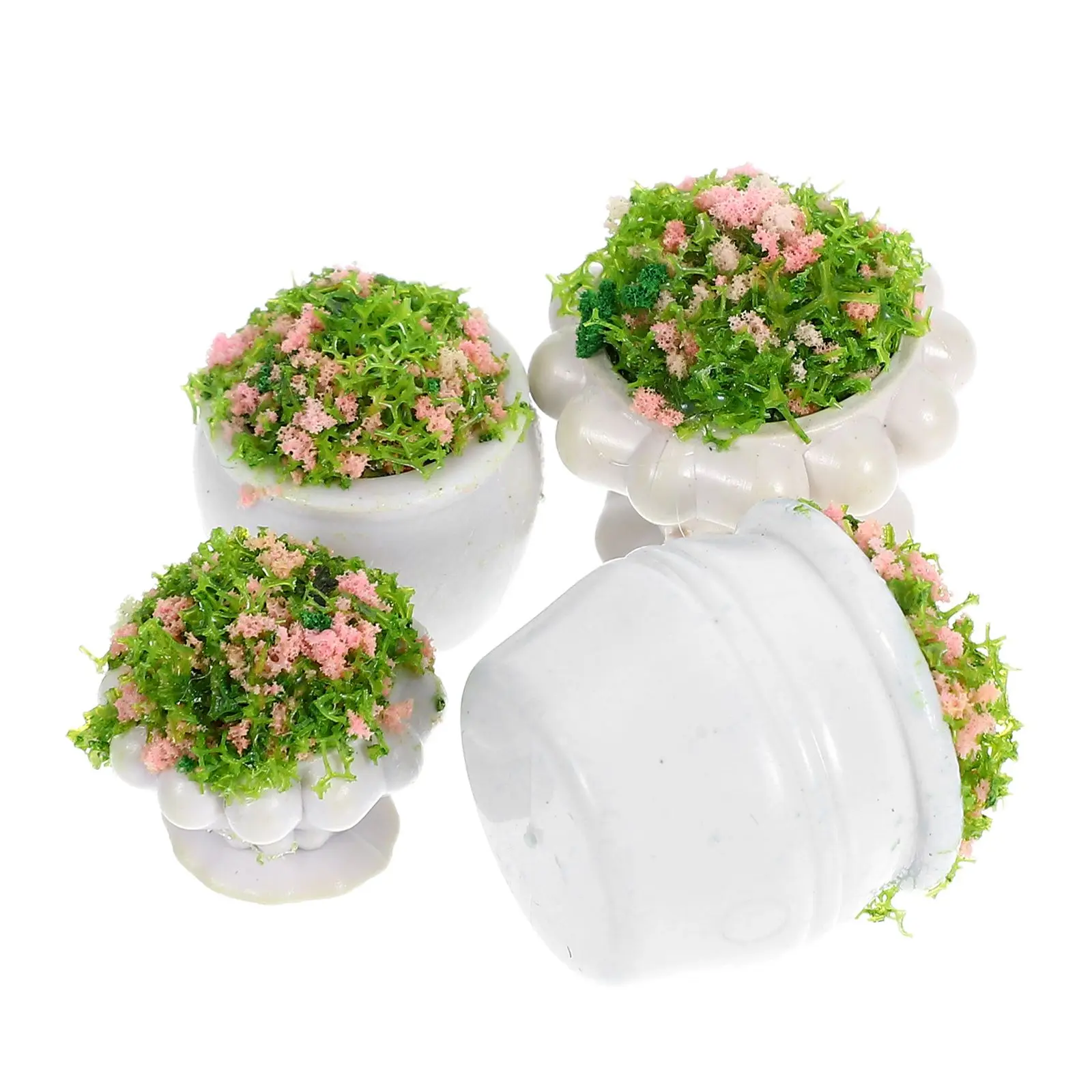 4 pçs mini plantador vaso treliça glicínias brinquedo modelo de mesa paisagem arquitetônica ornamentos em miniatura decorações simulação