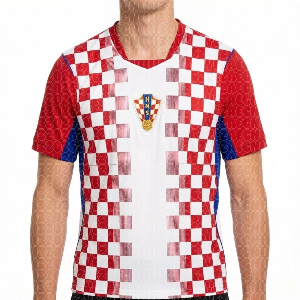 

Новая хорватская спортивная футболка 2026 года: быстросохнущая и дышащая тренировочная одежда для мужчин и женщин, семейный комплект