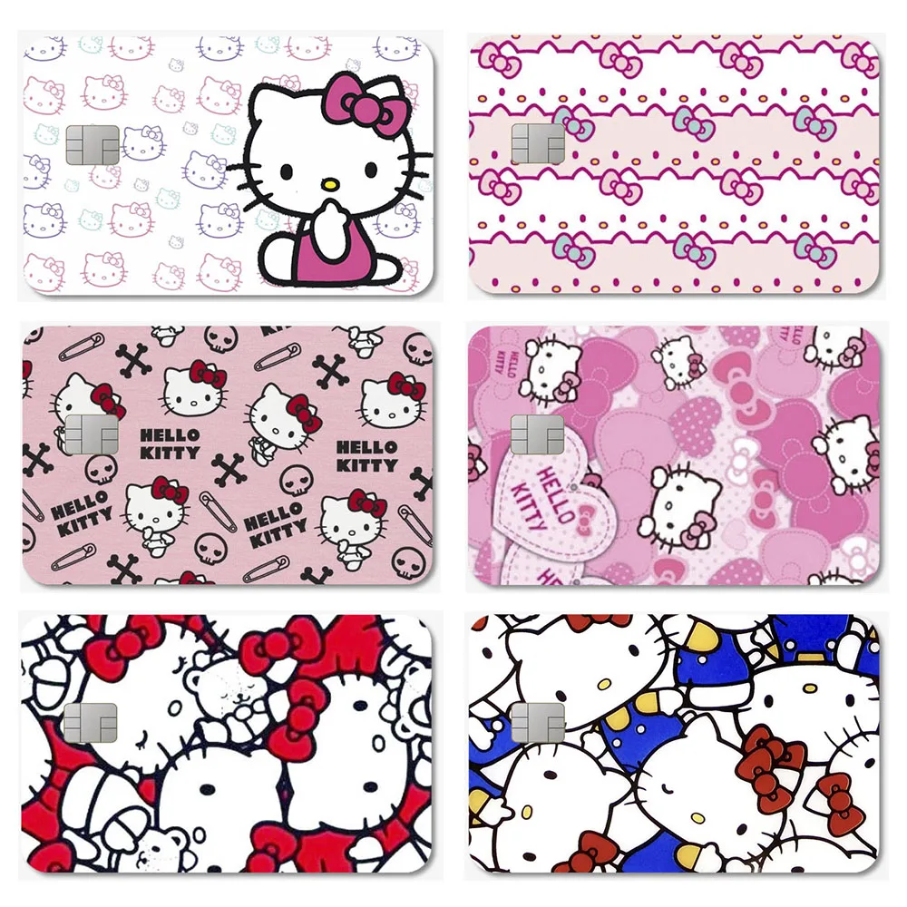 New Hello Kitty Credit Debit Card Sticker Anime Pochacco Cartoon Bank Cards Skin Cartoon Waterproof Stickers Toys for Small Chip