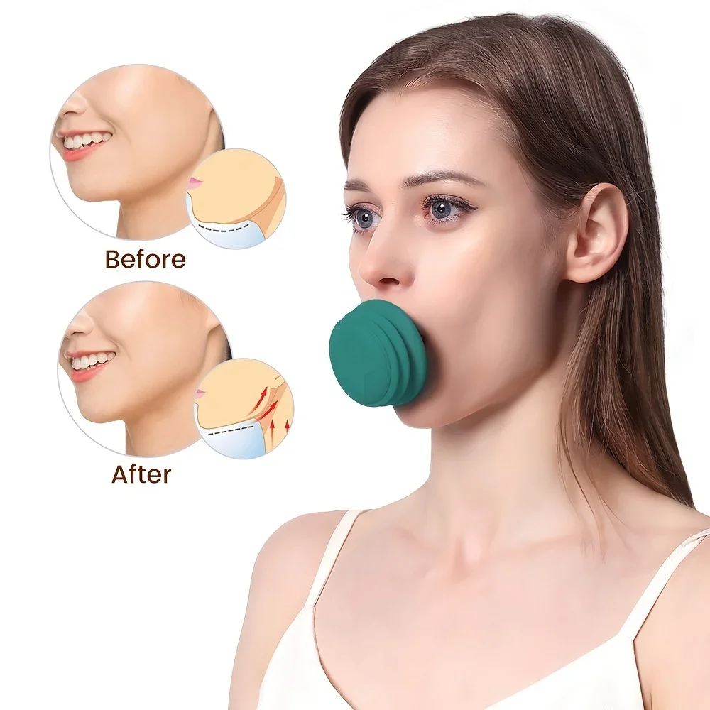 Portable Green Jaw Face Neck Toning Exerciser for Women - Lift, Firm, and Tone Your Skin with V-Shaped Double face Exerciser