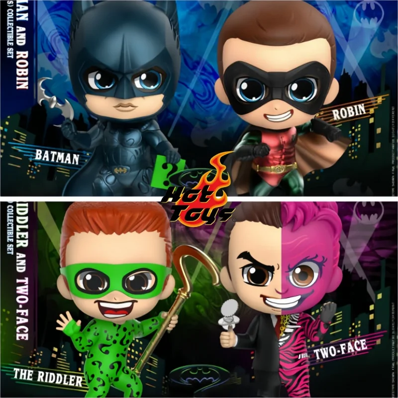 Hot Sale Original Genuine Hottoys Batman Forever Batman Robin The Riddler Two Face Cosbaby Movie Characters Portrait Model Toys