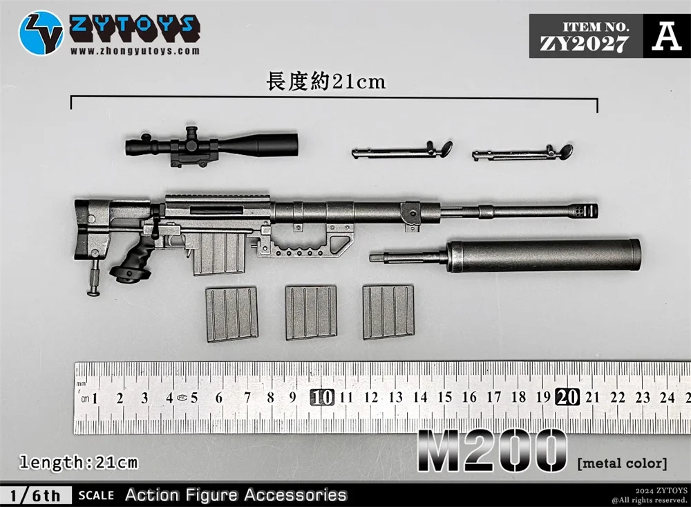 1/6 ZYTOYS ZY2027 Mini Toys Weapon Model M200 Clips Not Real Sniper Toys Model For 12" Action Figure Collect