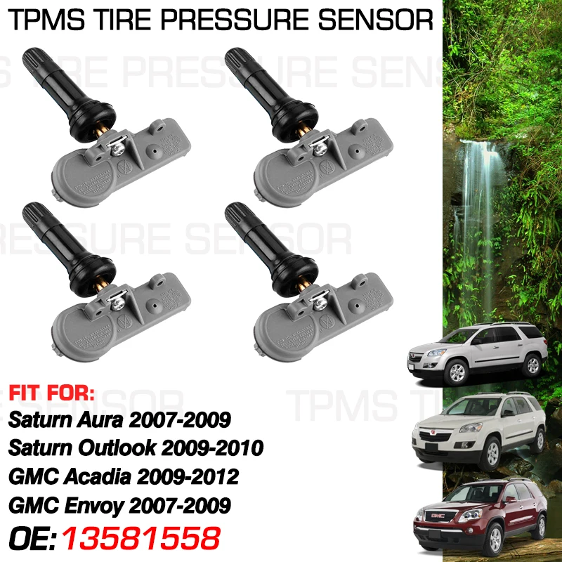 

4x Car Tire Pressure Sensor For Saturn Aura 2007-2009 Saturn Outlook 2009-2010 GMC Acadia 2009-2012 GMC Envoy 2007-2009 13581558