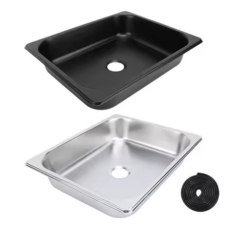 325*265*65mm RV Sink Stainless Steel Square Kitchen Bathroom Wash Sink with 40mm Outlet For Caravan Motorhome Boat Accessories
