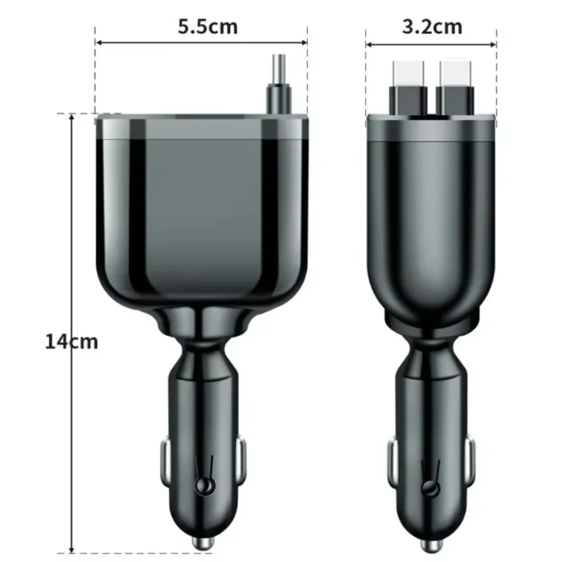 

GlowMart OEM Car Accessories Charger Car Charger with Retractable Cable Original Car Cell Phone Charger