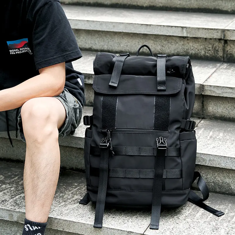Large Capacity Waterproof Laptop Backpack Men's EVA Breathable Back Panel Chest Strap Luggage Sleeve Travel Work Daypack