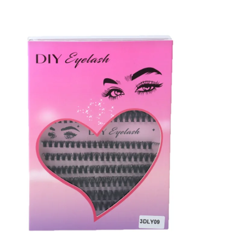Set di ciglia finte segmentali popolari all'ingrosso a 13 file di dimensioni miste fai-da-te per il trucco del salone di bellezza
