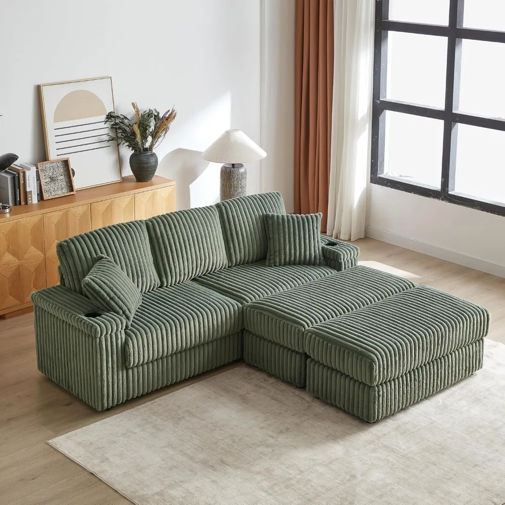 

Cloud Sectional Couch, Modular Sectional Sofa with Deep Seat, L-Shape Sofa Couch with Chaise, Modern Upholstered Couches