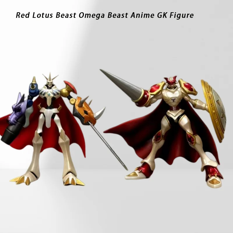 Besta de lótus vermelha omega besta animação gk figura modelo em torno de estátua bidimensional ornamentos decoração presente coleção