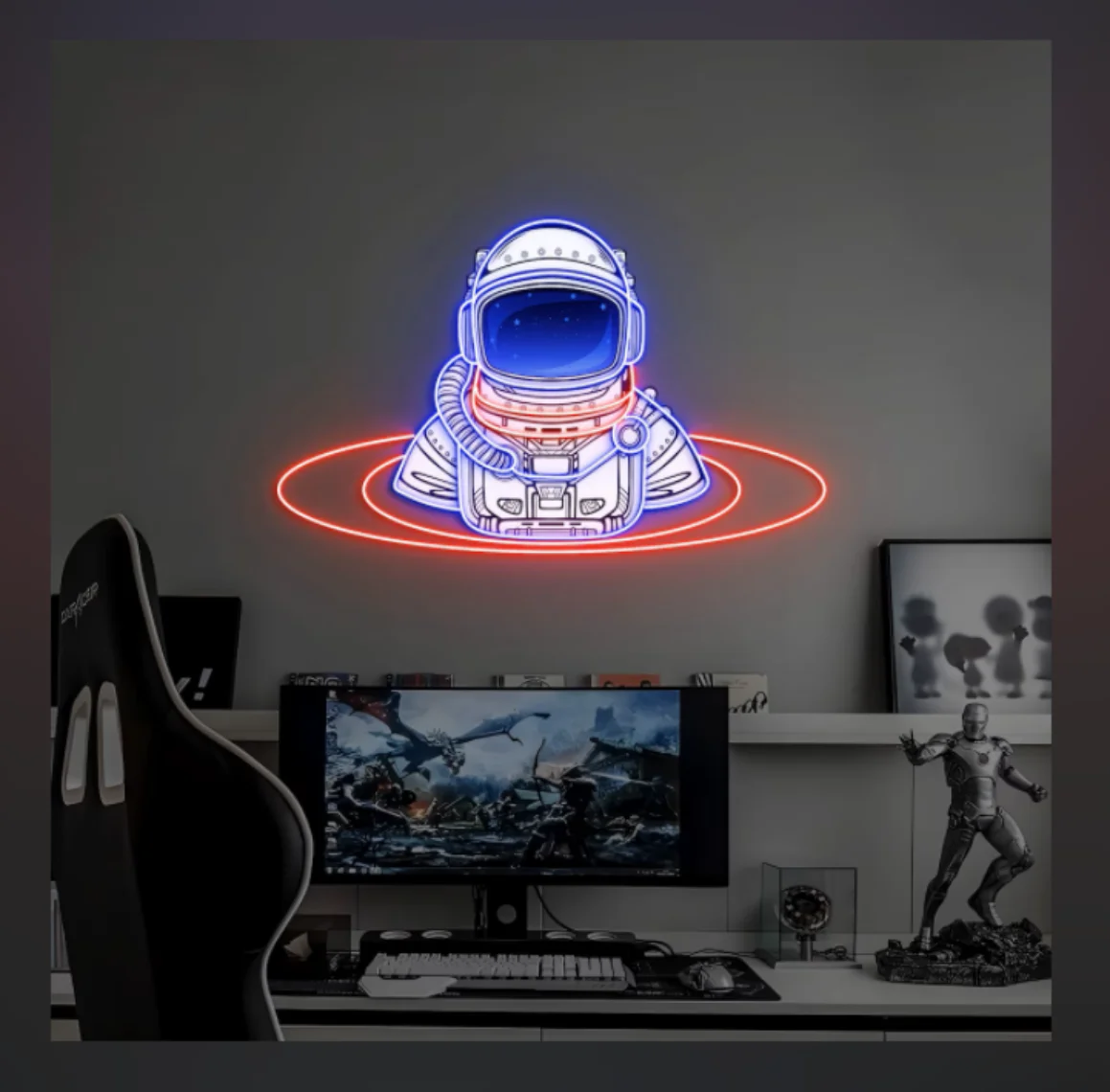 Spaceman Neon Light Astronaut Art Decor Spaceman Led Neon Sign Cosmonaut Neon Sign Art Custom Neon Sign Spaceman Wall Decoration