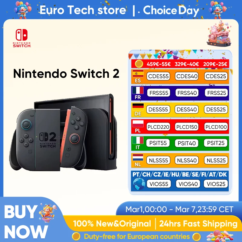 Nintendo Switch 2 Pantalla LCD Original de 7,9 pulgadas Joy‐Con2 Consola con Mango Modo de TV estable Consola de Videojuegos N2 NUEVO 2025