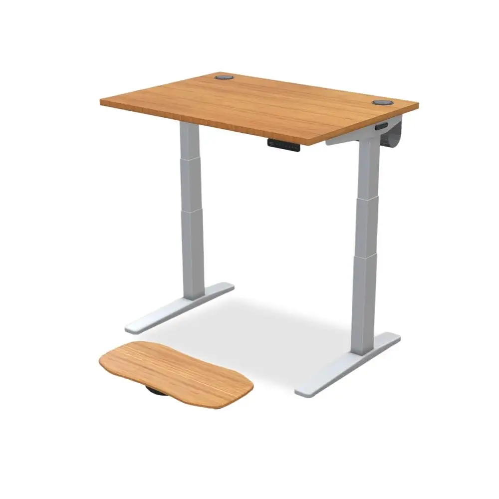 

Bamboo 42 x 30 inch Standing Desk 2Leg V3 Adjustable Stand Up CFrame Gray, Advanced Keypad, Wire Grommets, Wire Tray, Rocker Bo