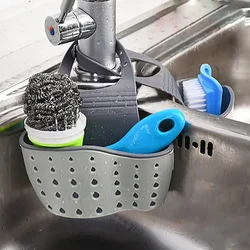 Adjustable Soap Sponge Shelf Organizer Bathroom Faucet Holder Rack Kitchen Sink Holder Hanging Drain Basket Kitchen Supplies