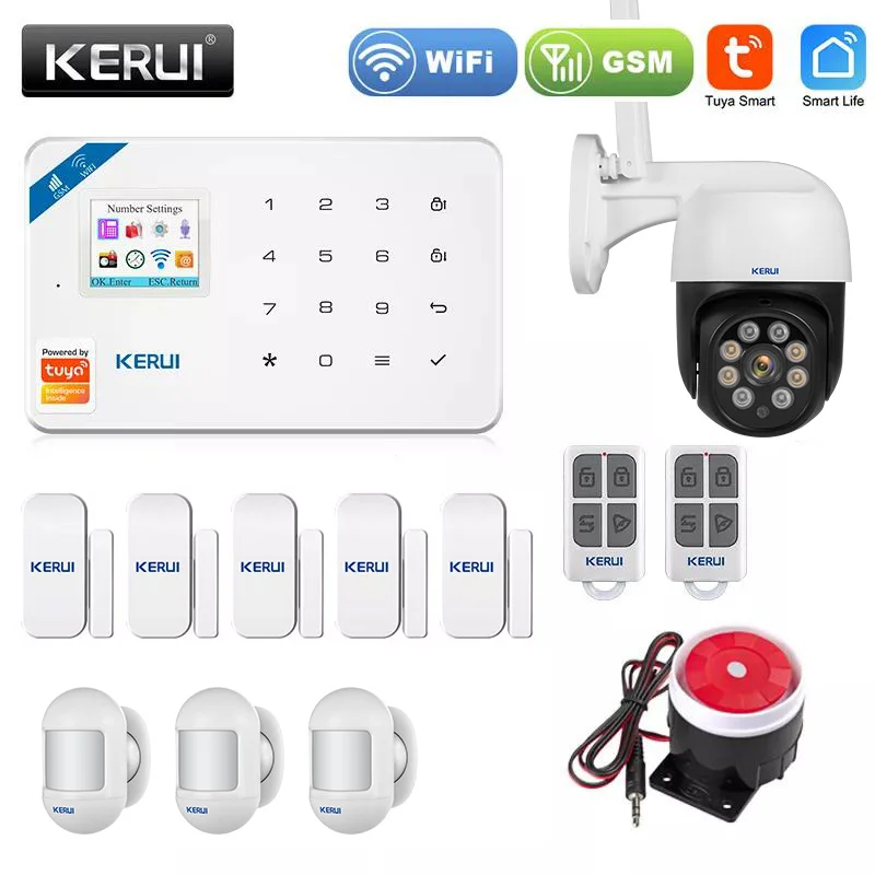 KERUI W181 Tuya Alarm System for Home Security Alarm Residential Motion Sensor APP Control Smart GSM WIFI Burglar Alarm System