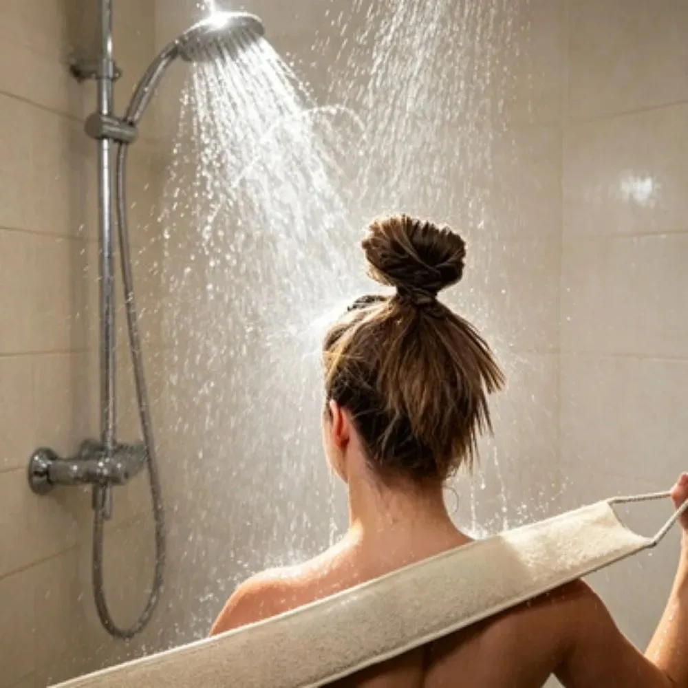 Arshen Natural Soft Exfoliating Loofah Bath Shower Unisex Massage Spa Scrubber Sponge Back Strap Body Skin Health Cleaning Tool