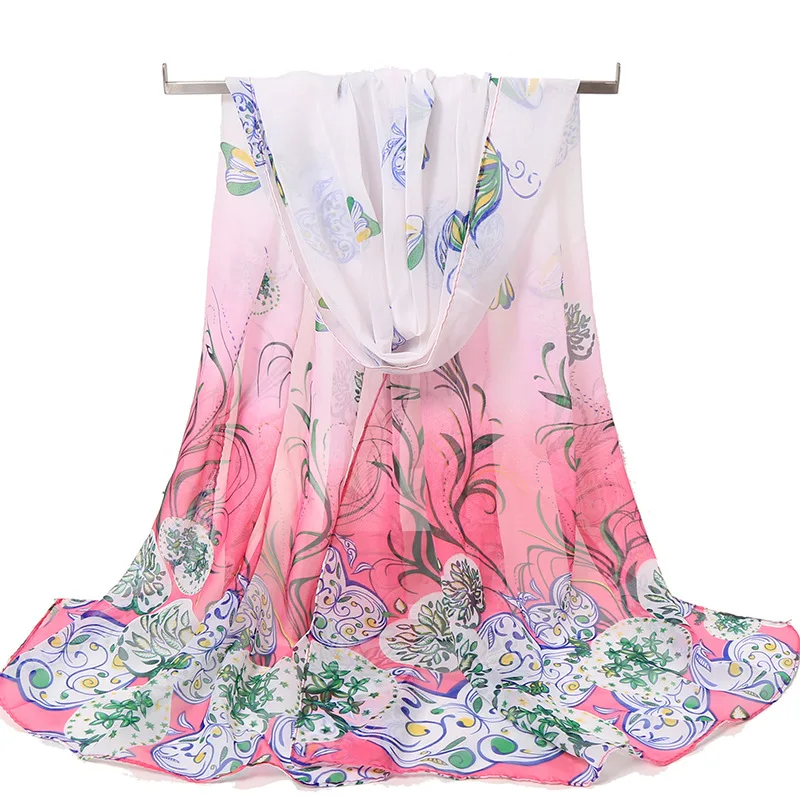 Summer Sun Protection Scarf Shawl Cashew Print Women\'s Chiffon Scarf Seaside Travel Cape Foulard Ladies Headscarf