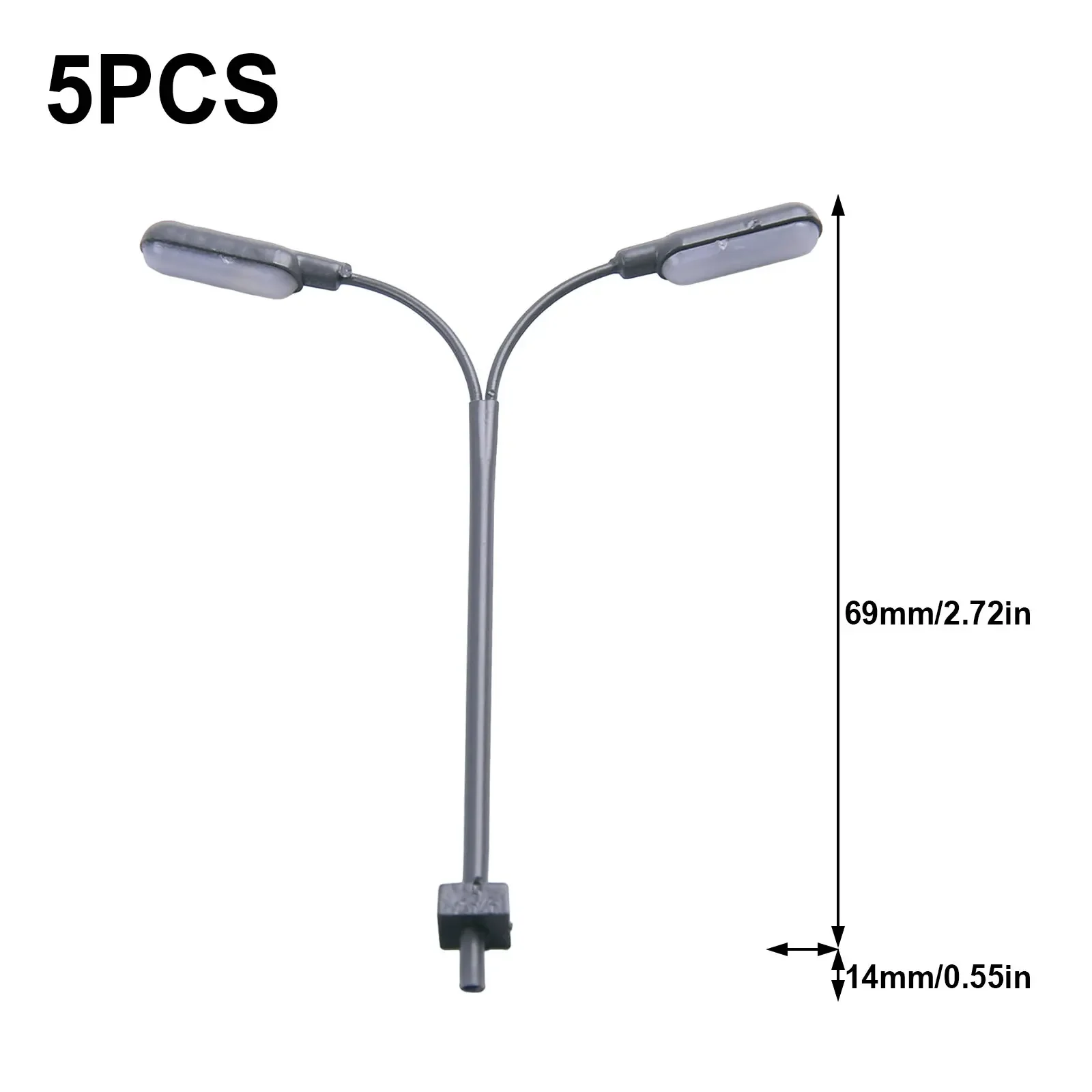 5 قطعة ضوء منصة نموذج مع مقياس مصباح الشارع LED N ضوء نموذج مقياس 1:160 مصابيح حديقة صغيرة المنمنمات الديكور