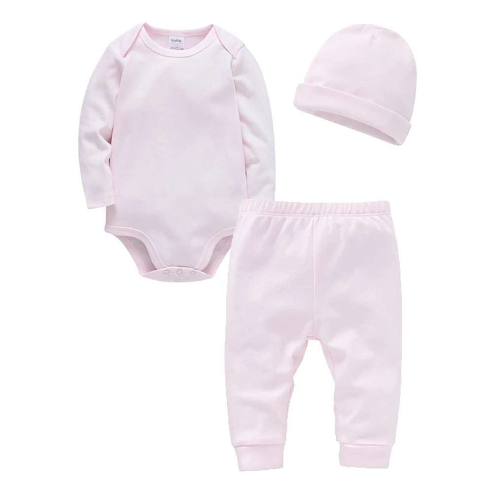 2/3 Teile/satz Baby Kleidung Set 100% Baumwolle Plain Baby Strampler + Hose Neugeborenen Body Hosen Blank Legging Kinder kleidung Für 0-12M – Detail 17